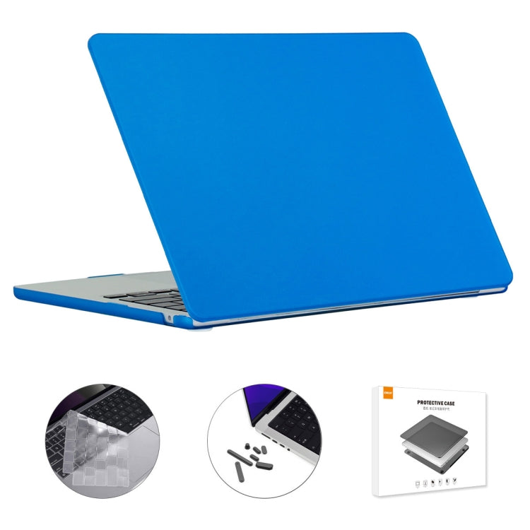 For MacBook Air 15.3 A2941 ENKAY EU Version 3 in 1 Matte Protective Case with TPU Keyboard Film & Anti-dust Plugs(Dark Blue) - MacBook Air Cases by ENKAY | Online Shopping South Africa | PMC Jewellery