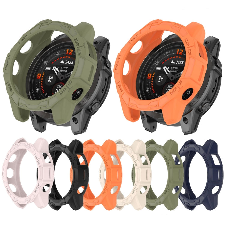 For Garmin Epix Pro 51mm / Fenix 7X / 7X Pro Armored TPU Half Wrapped Watch Protective Case(Black) - Watch Cases by PMC TechLife | Online Shopping South Africa | PMC TechLife | Buy Now Pay Later Mobicred