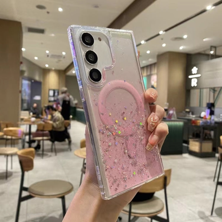 For Samsung Galaxy S22+ 5G Magsafe Glitter TPU Phone Protective Case(Pink) - Galaxy S22+ 5G Cases by PMC TechLife | Online Shopping South Africa | PMC TechLife | Buy Now Pay Later Mobicred