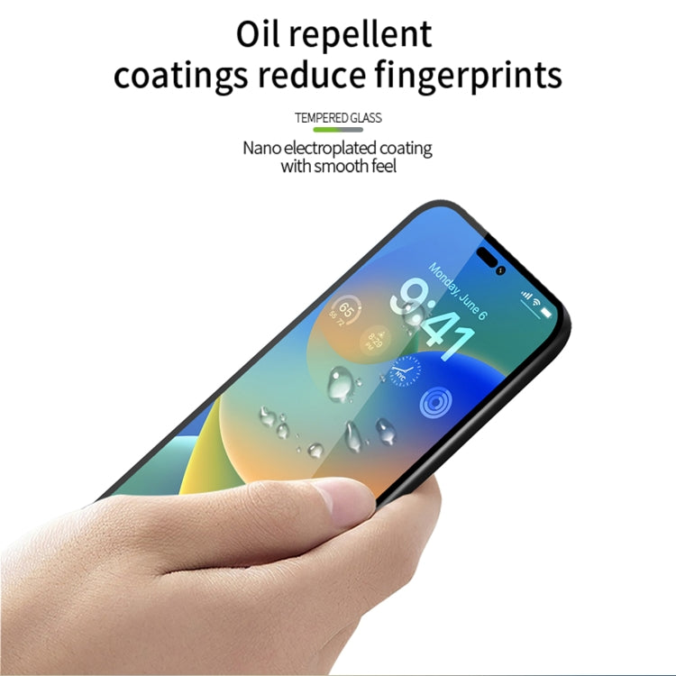 For iPhone 15 Pro Max PINWUYO 9H 2.5D Full Screen Tempered Glass Film(Black) - iPhone 15 Pro Max Tempered Glass by PINWUYO | Online Shopping South Africa | PMC TechLife | Buy Now Pay Later Mobicred