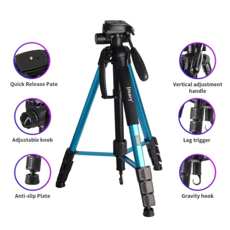 JMARY KP2264 Portable Detachable Tripod Mobile Phone SLR Camera Aluminium Alloy Stand(Blue) - Tripods by Jmary | Online Shopping South Africa | PMC Jewellery