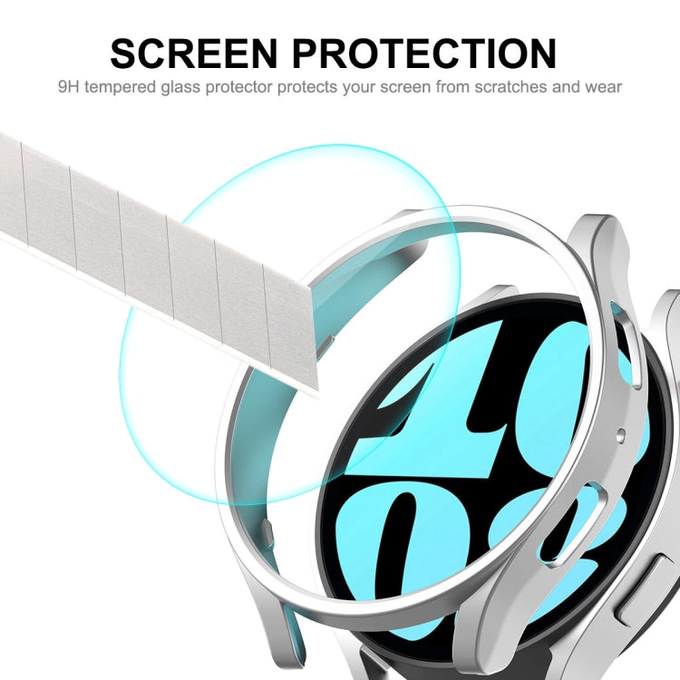 For Samsung Galaxy Watch6 44mm ENKAY Hat-Prince Electroplated Hard PC Case + 0.2mm 9H Glass Screen Protector(Transparent) - Watch Cases by ENKAY | Online Shopping South Africa | PMC Jewellery