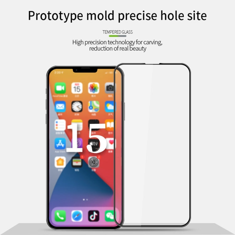 For iPhone 15 Pro PINWUYO 9H 3D Curved Full Screen Explosion-proof Tempered Glass Film(Black) - iPhone 15 Pro Tempered Glass by PINWUYO | Online Shopping South Africa | PMC TechLife | Buy Now Pay Later Mobicred