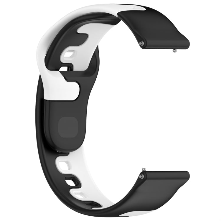 For Samsung Galaxy Watch Active 20mm Double Color Silicone Watch Band(Black+White) - Watch Bands by PMC TechLife | Online Shopping South Africa | PMC TechLife