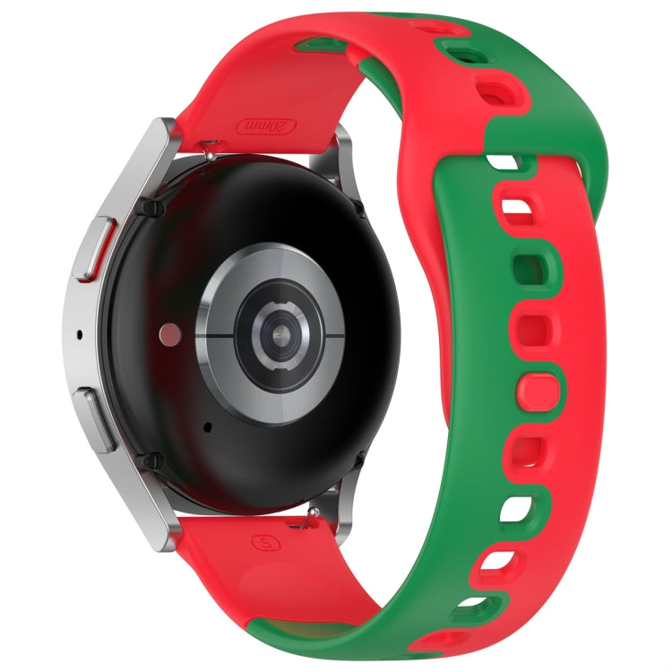 For Samsung Gear S3 Classic / Frontier 22mm Double Color Silicone Watch Band(Red+Green) - free shipping - PMC TechLife - Order now!