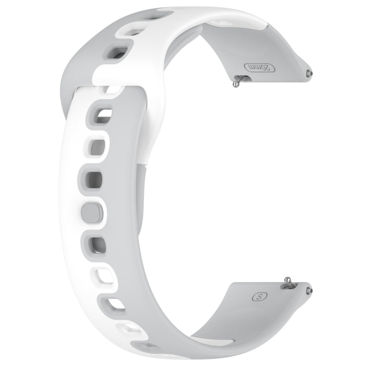 For Samsung Gear S3 Classic / Frontier 22mm Double Color Silicone Watch Band(Gray+White) - Watch Bands by PMC TechLife | Online Shopping South Africa | PMC TechLife