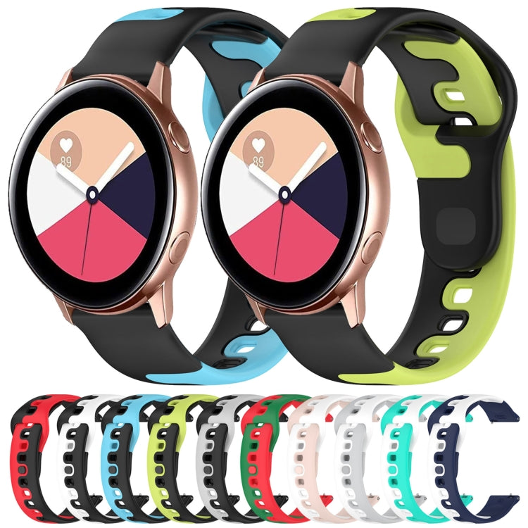 For Samsung Gear S3 Classic / Frontier 22mm Double Color Silicone Watch Band(Cyan+White) - Watch Bands by PMC TechLife | Online Shopping South Africa | PMC TechLife