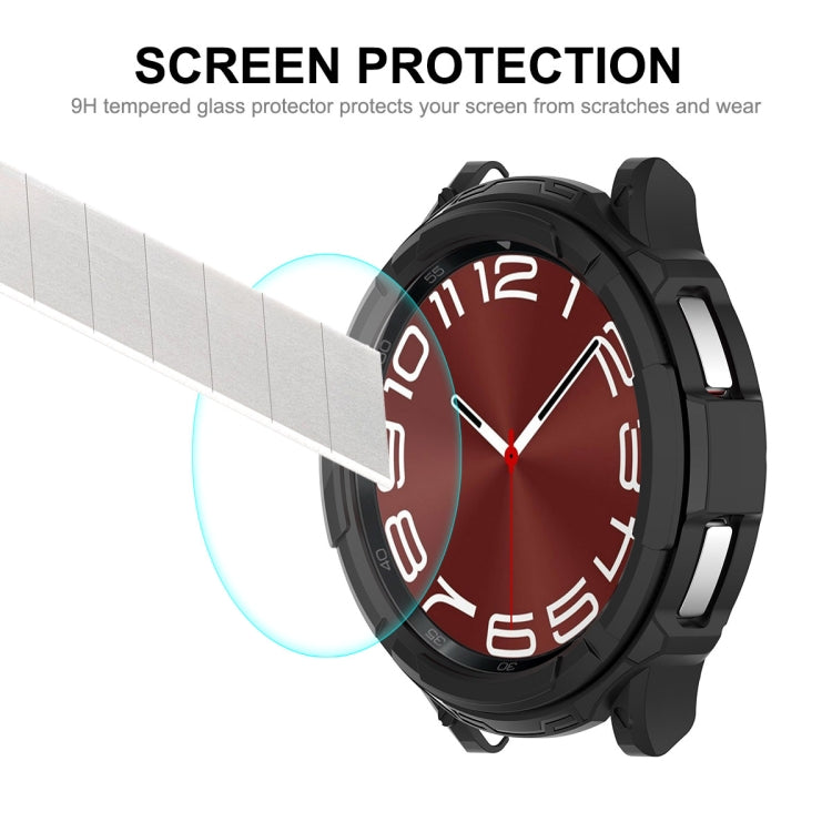 For Samsung Galaxy Watch6 Classic 47mm ENKAY Hat-Prince 2 in 1 TPU Armor Watch Case + 0.2mm 9H Tempered Glass Screen Protector(Red) - Watch Cases by ENKAY | Online Shopping South Africa | PMC Jewellery