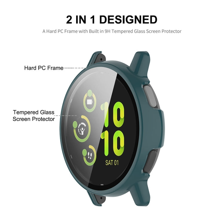 Compatible with Garmin Active 5 ENKAY Hat-Prince Full Coverage PC + Tempered Glass Film Integrated Watch Case(Ivory White) - Watch Cases by ENKAY | Online Shopping South Africa | PMC TechLife | Buy Now Pay Later Mobicred