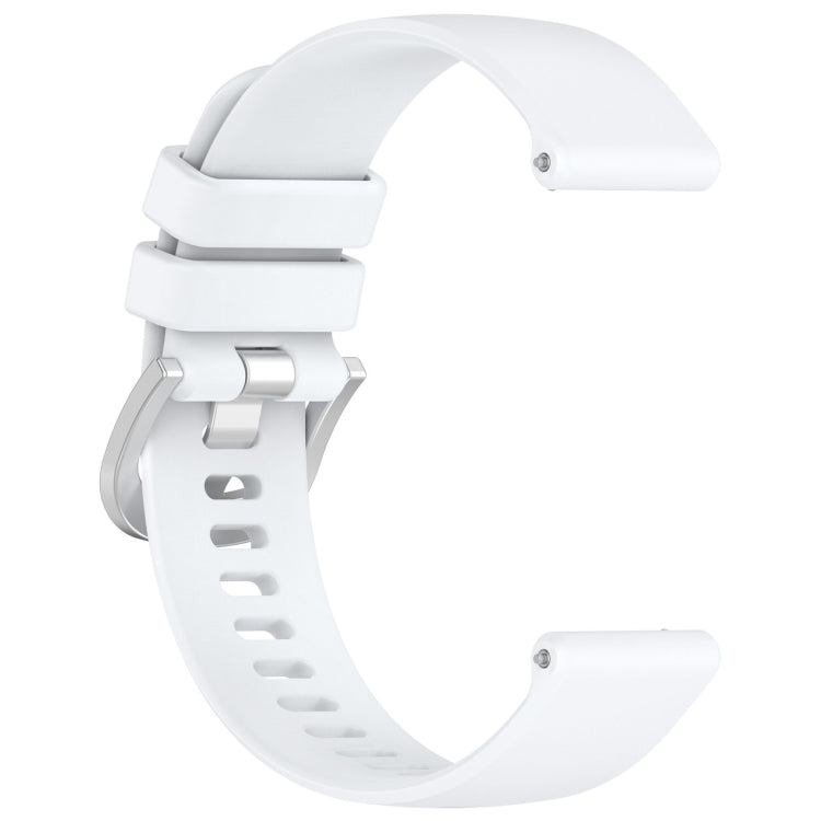 Compatible with Garmin Approach S40 Liquid Glossy Silver Buckle Silicone Watch Band(White) - Watch Bands by PMC TechLife | Online Shopping South Africa | PMC TechLife | Buy Now Pay Later Mobicred