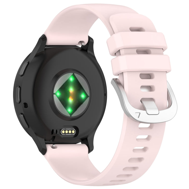 Compatible with Garmin Venu 3S Liquid Glossy Silver Buckle Silicone Watch Band(Pink) - Watch Bands by PMC TechLife | Online Shopping South Africa | PMC TechLife | Buy Now Pay Later Mobicred