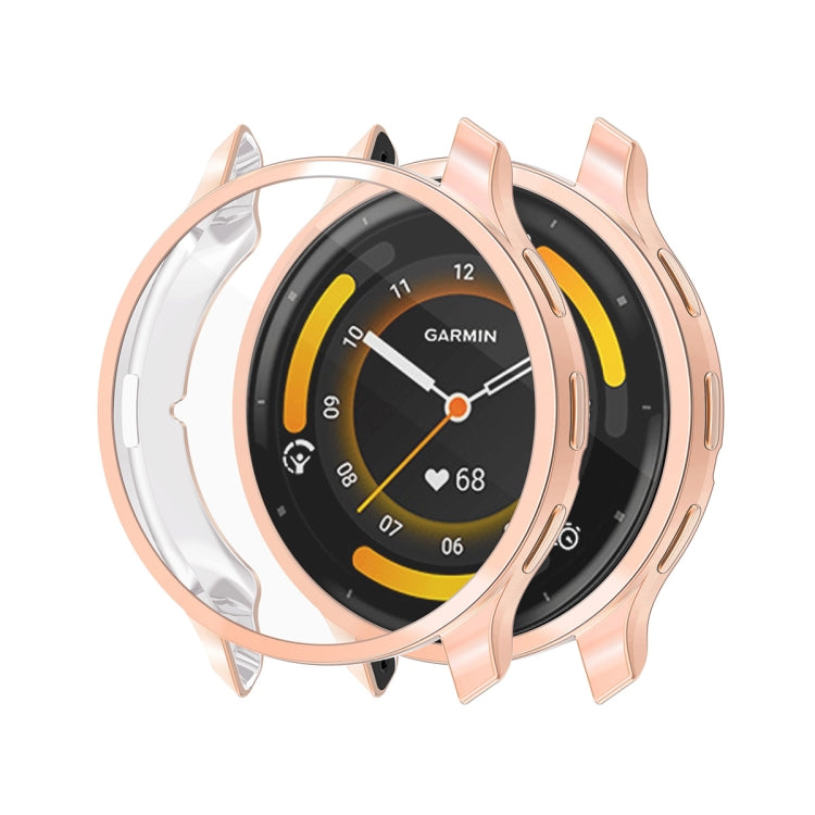 For Garmin Venu 3S ENKAY Hat-Prince Full Coverage Electroplated TPU Watch Case with Screen Protection(Rose Gold) - Watch Cases by ENKAY | Online Shopping South Africa | PMC Jewellery