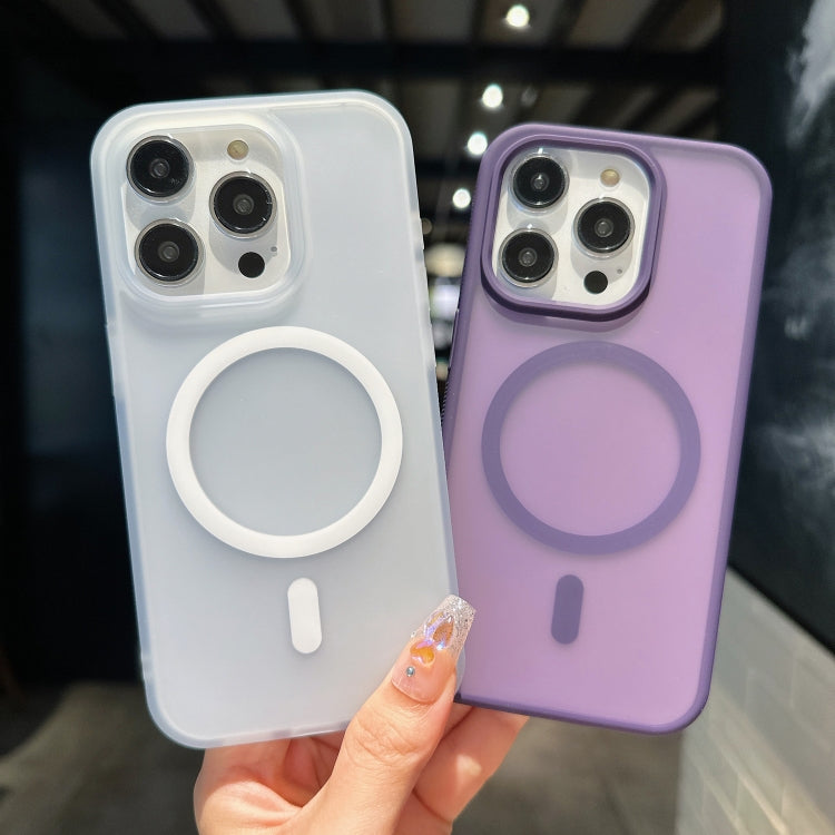 For iPhone 14 Pro Max Transparent TPU Hybrid PC Magsafe Phone Case(White) - free shipping - PMC TechLife - Order now!