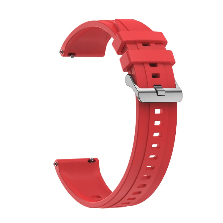 For Huawei Watch 4 Tire Pattern Silver Buckle Silicone Watch Band(Red) - free shipping - PMC TechLife - Order now!