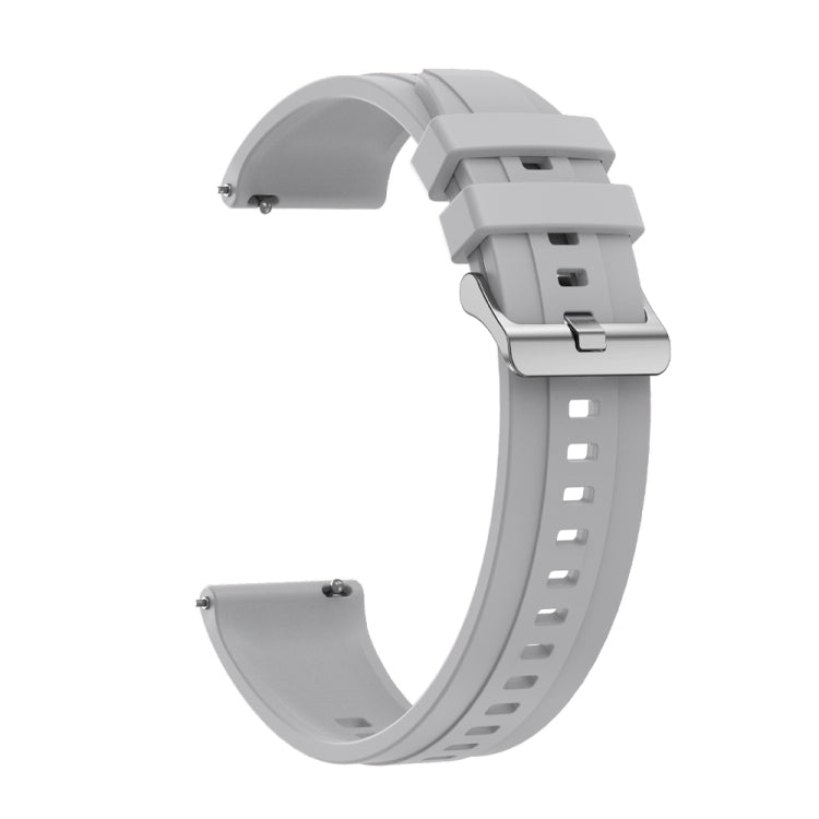 For Huawei Watch3 Pro New / GT Runner Tire Pattern Silver Buckle Silicone Watch Band(Light Gray) - Watch Bands by PMC TechLife | Online Shopping South Africa | PMC TechLife