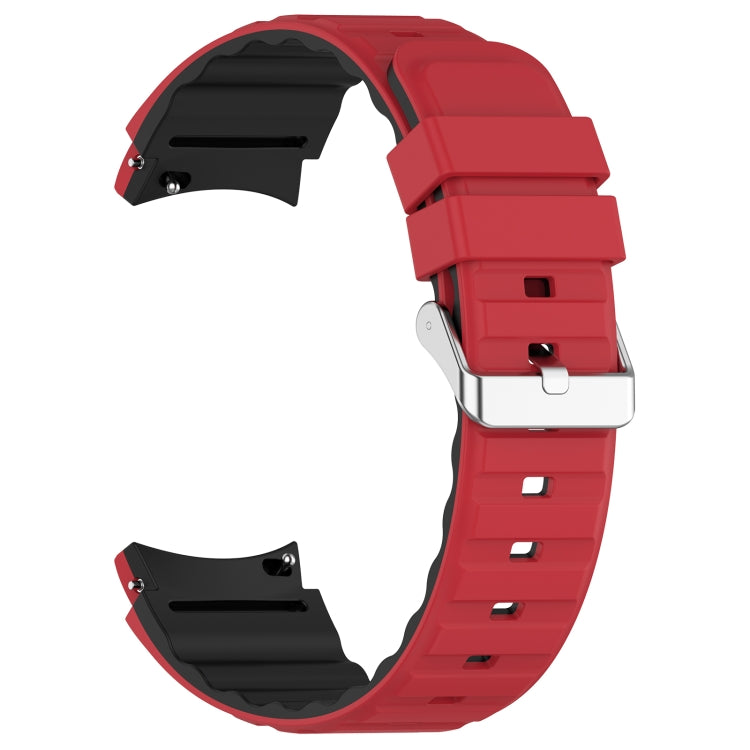 For Samsung Galaxy Watch 6 Classic Two Color Horizontal Silicone Watch Band(Red Black) - Watch Bands by PMC TechLife | Online Shopping South Africa | PMC TechLife