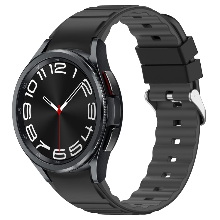 For Samsung Galaxy Watch 6 Classic Two Color Horizontal Silicone Watch Band(Black Grey) - free shipping - PMC TechLife - Order now!