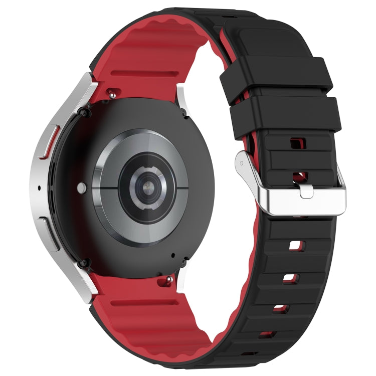 For Samsung Galaxy Watch 5 Two Color Horizontal Silicone Watch Band(Black Red) - Watch Bands by PMC TechLife | Online Shopping South Africa | PMC TechLife