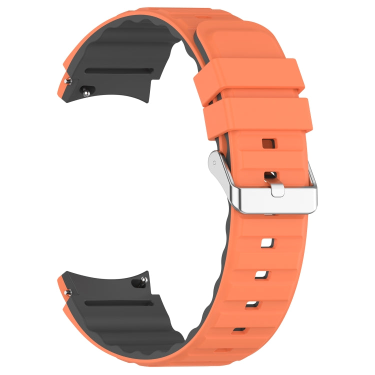 For Samsung Galaxy Watch 5 Two Color Horizontal Silicone Watch Band(Orange Grey) - Watch Bands by PMC TechLife | Online Shopping South Africa | PMC TechLife