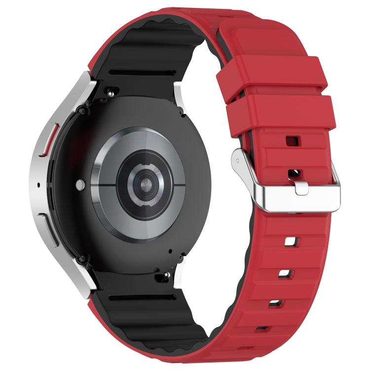 For Samsung Galaxy Watch 5 Pro Two Color Horizontal Silicone Watch Band(Red Black) - free shipping - PMC TechLife - Order now!