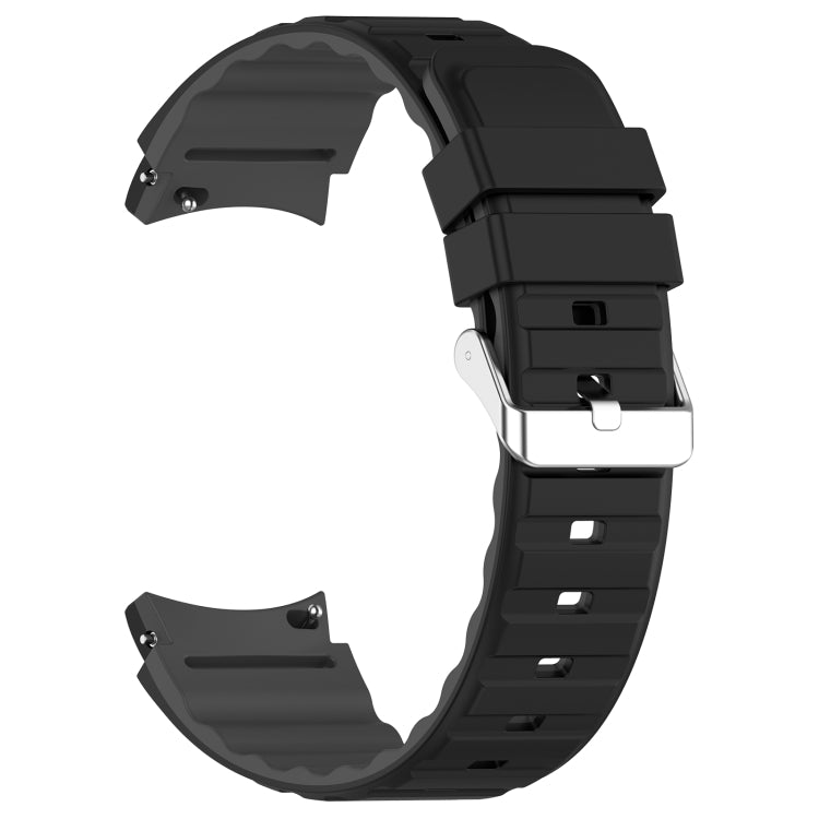 For Samsung Galaxy Watch 5 Pro Two Color Horizontal Silicone Watch Band(Black Grey) - Watch Bands by PMC TechLife | Online Shopping South Africa | PMC TechLife