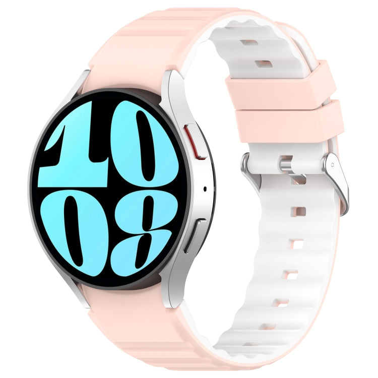 For Samsung Galaxy Watch 3 41mm Two Color Horizontal Silicone Watch Band(Pink White) - Watch Bands by PMC TechLife | Online Shopping South Africa | PMC TechLife