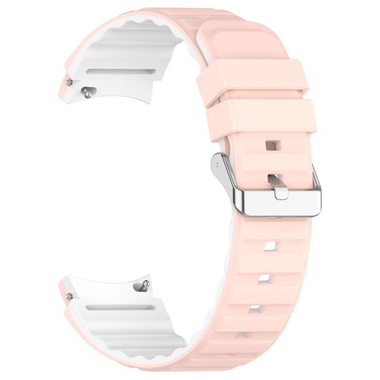 For Samsung Galaxy Watch 3 41mm Two Color Horizontal Silicone Watch Band(Pink White) - Watch Bands by PMC TechLife | Online Shopping South Africa | PMC TechLife