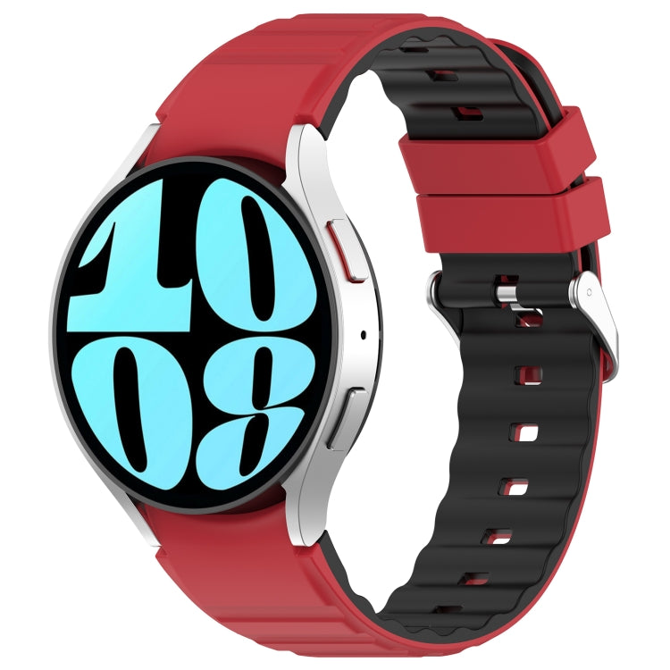For Samsung Galaxy Watch 3 41mm Two Color Horizontal Silicone Watch Band(Red Black) - Watch Bands by PMC TechLife | Online Shopping South Africa | PMC TechLife
