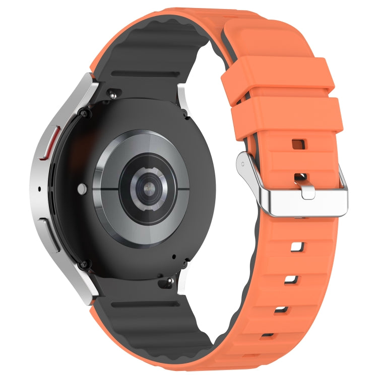 For Samsung Galaxy Watch 3 41mm Two Color Horizontal Silicone Watch Band(Orange Grey) - Watch Bands by PMC TechLife | Online Shopping South Africa | PMC TechLife