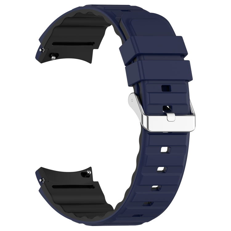 For Samsung Galaxy Watch 3 41mm Two Color Horizontal Silicone Watch Band(Blue Black) - Watch Bands by PMC TechLife | Online Shopping South Africa | PMC TechLife