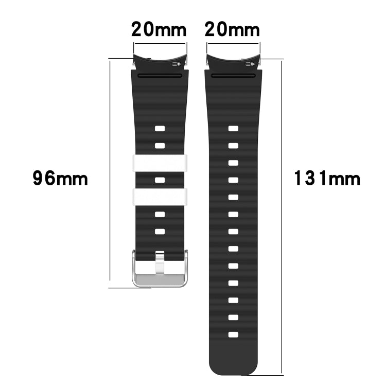 For Samsung Galaxy Watch 6 Two Color Horizontal Silicone Watch Band(Orange Grey) - Watch Bands by PMC TechLife | Online Shopping South Africa | PMC TechLife
