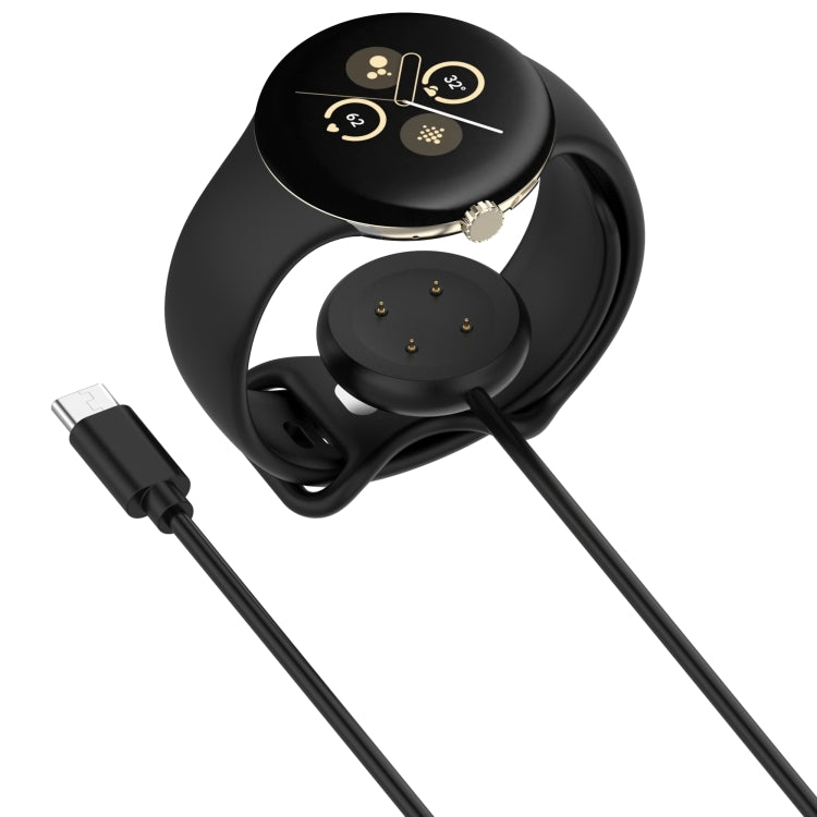 For Google Pixel Watch 2 Type-C Interface Smart Watch Charging Cable, Length: 1m(Black) - Other by PMC TechLife | Online Shopping South Africa | PMC TechLife