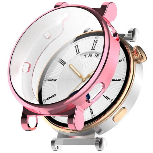 For Huawei Watch GT4 41mm Full Coverage TPU Electroplated Watch Protective Case(Pink) - Watch Cases by PMC Jewellery | Online Shopping South Africa | PMC Jewellery