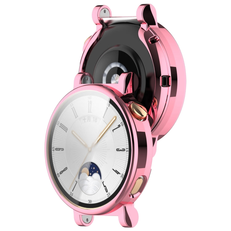 For Huawei Watch GT4 41mm Full Coverage TPU Electroplated Watch Protective Case(Pink) - Watch Cases by PMC TechLife | Online Shopping South Africa | PMC TechLife