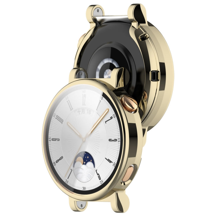 For Huawei Watch GT4 41mm Full Coverage TPU Electroplated Watch Protective Case(Gold) - Watch Cases by PMC Jewellery | Online Shopping South Africa | PMC Jewellery