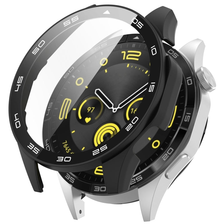 For Huawei Watch GT 4 46mm PC + Tempered Glass Integrated Watch Protective Case with Graduated Dial(Black) - Watch Cases by PMC Jewellery | Online Shopping South Africa | PMC Jewellery