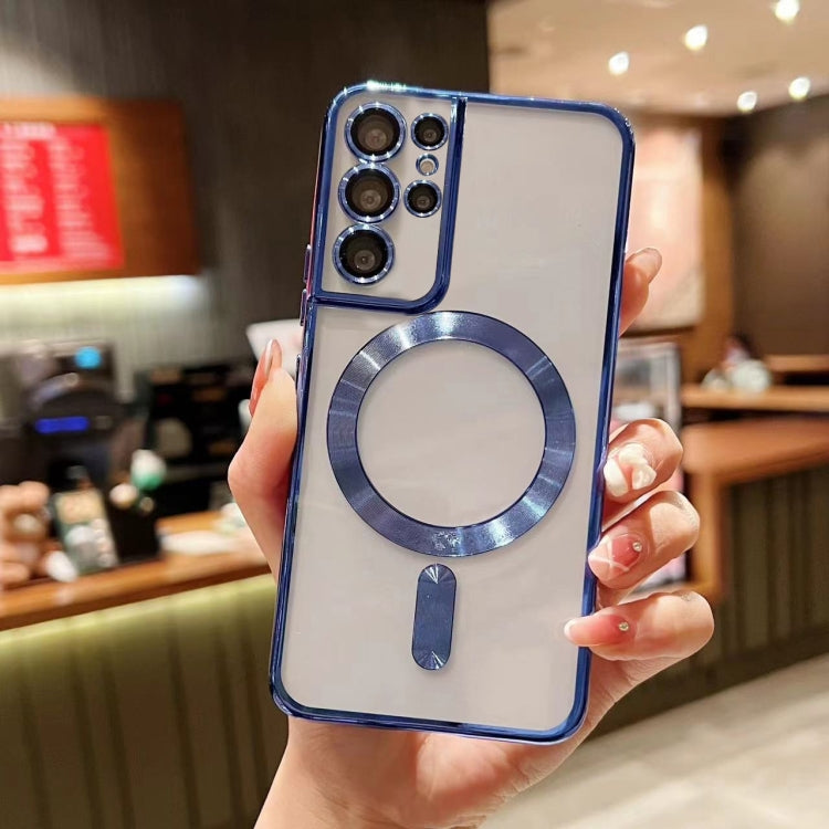 For Samsung Galaxy S23 Ultra 5G MagSafe Electroplating TPU Phone Case(Blue) - Galaxy S23 Ultra 5G Cases by PMC TechLife | Online Shopping South Africa | PMC TechLife