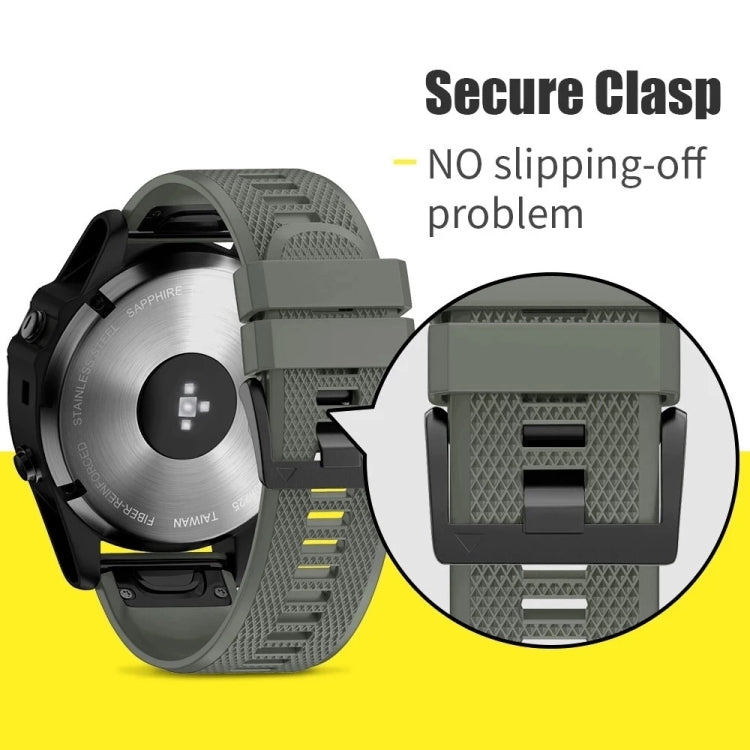 Compatible with Garmin Fenix 7X Solar 26mm Quick Release Silicone Watch Band(Lime Green) - free shipping - PMC TechLife - Order now!