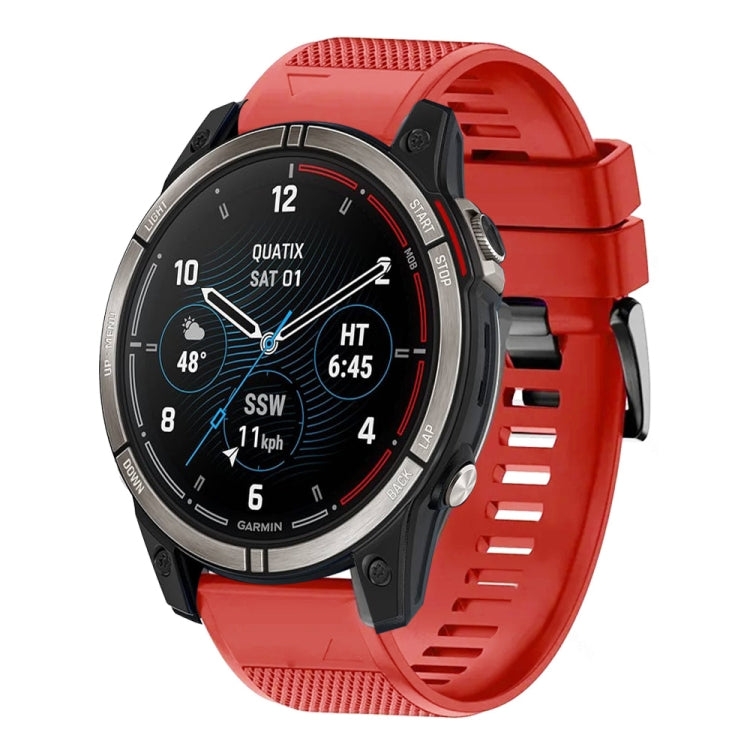 Compatible with Garmin Quatix 7 22mm Quick Release Silicone Watch Band(Red) - Watch Bands by PMC TechLife | Online Shopping South Africa | PMC TechLife | Buy Now Pay Later Mobicred