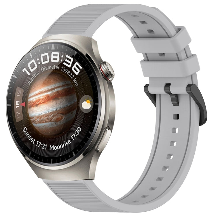 For Huawei Watch 4 Pro 22mm Textured Silicone Solid Color Watch Band(Grey) - Watch Bands by PMC TechLife | Online Shopping South Africa | PMC TechLife