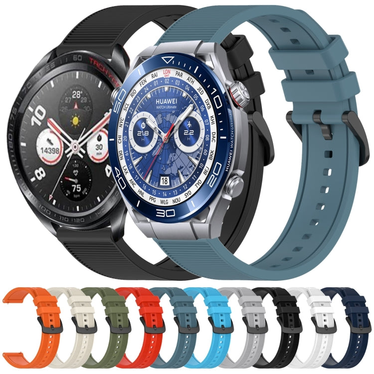 For Huawei Watch 4 Pro 22mm Textured Silicone Solid Color Watch Band(White) - Watch Bands by PMC TechLife | Online Shopping South Africa | PMC TechLife