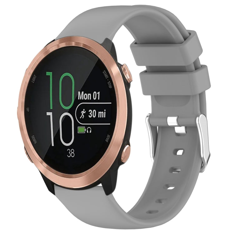 Compatible with Garmin Compatible witherunner 645 20mm Smooth Solid Color Silicone Watch Band(Grey) - Watch Bands by PMC TechLife | Online Shopping South Africa | PMC TechLife | Buy Now Pay Later Mobicred