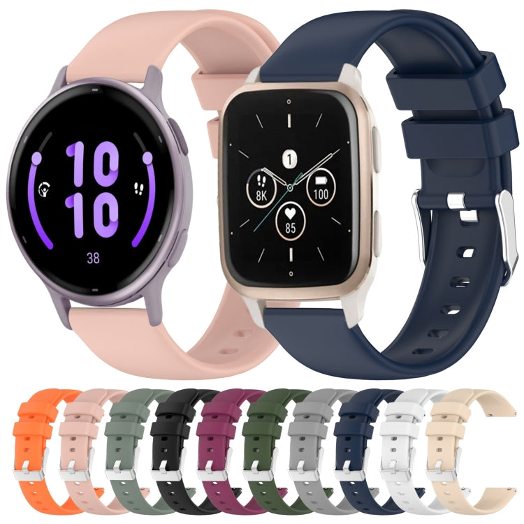 Compatible with Garmin Vivoactive 3 20mm Smooth Solid Color Silicone Watch Band(Orange) - Watch Bands by PMC TechLife | Online Shopping South Africa | PMC TechLife | Buy Now Pay Later Mobicred