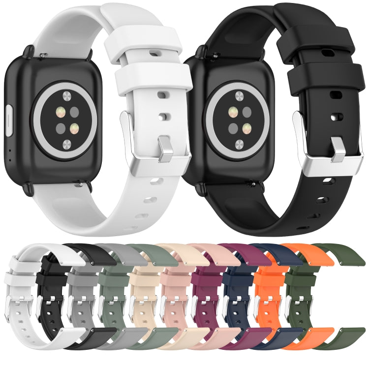 Compatible with Garmin Compatible witherunner Sq2 20mm Smooth Solid Color Silicone Watch Band(Burgundy) - free shipping - PMC TechLife - Order now!