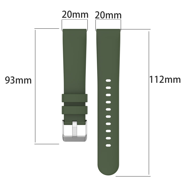 Compatible with Garmin Venu SQ 20mm Smooth Solid Color Silicone Watch Band(Grey) - Watch Bands by PMC TechLife | Online Shopping South Africa | PMC TechLife | Buy Now Pay Later Mobicred