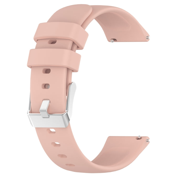 For Samsung Galaxy Watch 6 44mm 20mm Smooth Solid Color Silicone Watch Band(Pink) - Watch Bands by PMC TechLife | Online Shopping South Africa | PMC TechLife | Buy Now Pay Later Mobicred