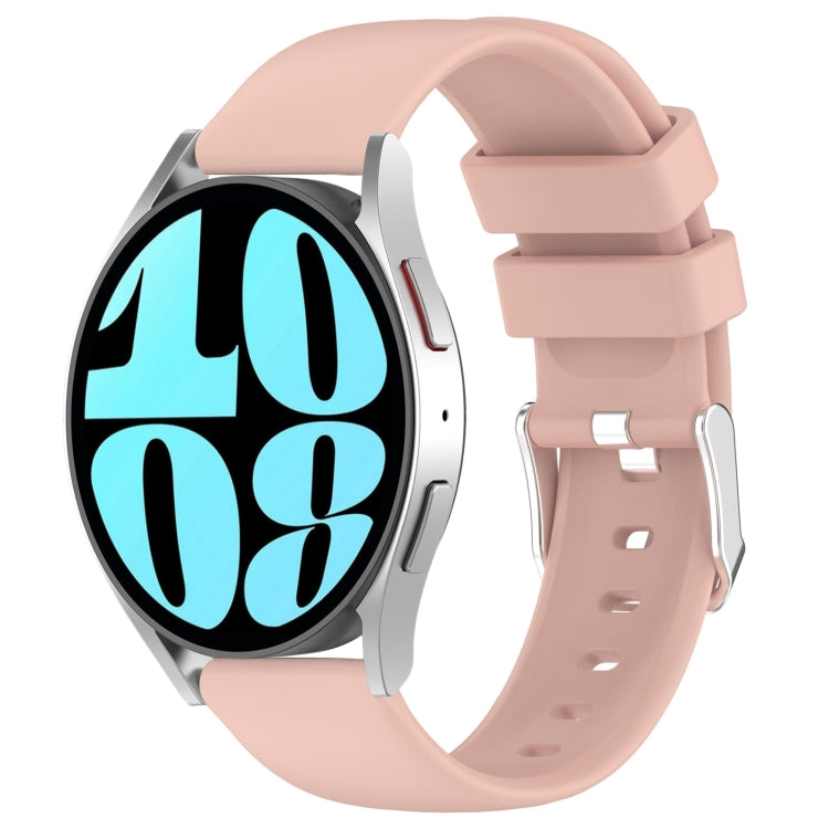 For Samsung Galaxy Watch 6 40mm 20mm Smooth Solid Color Silicone Watch Band(Pink) - free shipping - PMC TechLife - Order now!