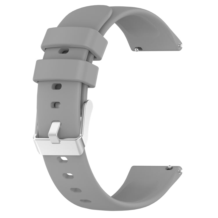 For Samsung Galaxy Watch 6 Classic 47mm 20mm Smooth Solid Color Silicone Watch Band(Grey) - Watch Bands by PMC TechLife | Online Shopping South Africa | PMC TechLife | Buy Now Pay Later Mobicred