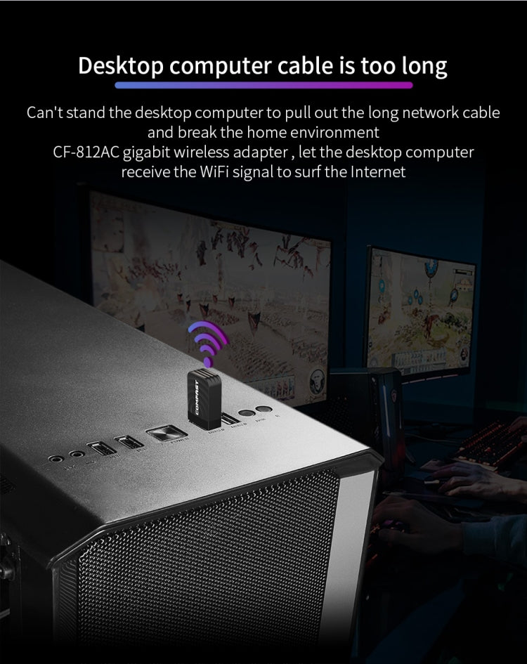COMFAST CF-812AC 1300 Mbps Dual Band Mini USB WiFi Adapter - free shipping - PMC TechLife - Order now!