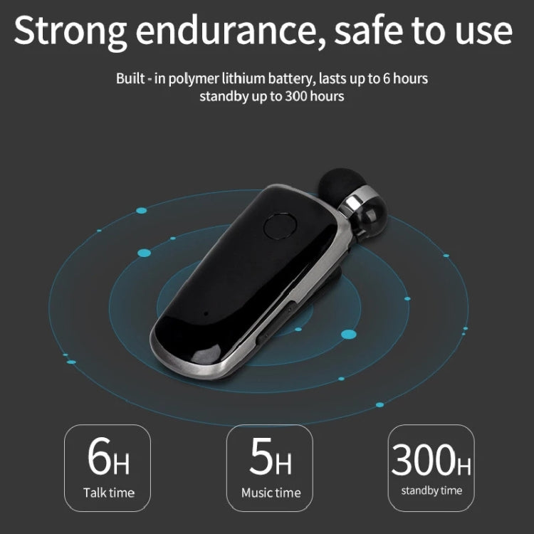 K39 Wireless Bluetooth Headset CSR DSP chip In-Ear Vibrating Alert Wear Clip Hands Free Earphone (Black) - Bluetooth Earphone by PMC TechLife | Online Shopping South Africa | PMC TechLife